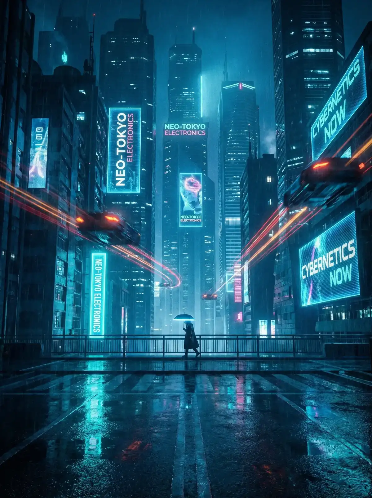 麻豆tv- - 赛博朋克都市夜景与飞行器